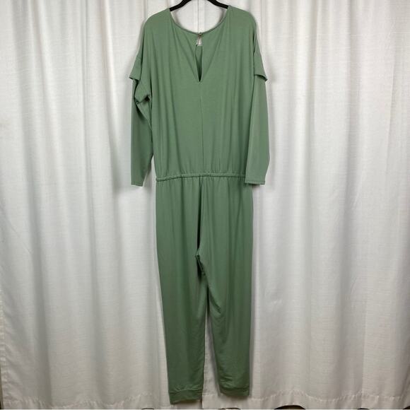 Matilda Jane Mint Green Long Sleeve Resting Day Pocket Knit Jumpsuit Sz.L - Picture 9 of 14